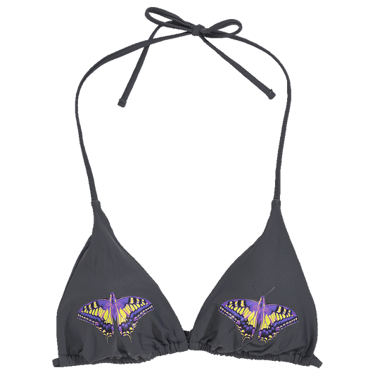 Butterfly Grey Triangle Bikini Top