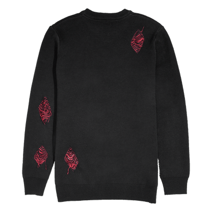 swixxzaudio Spider Black Distressed Sweater