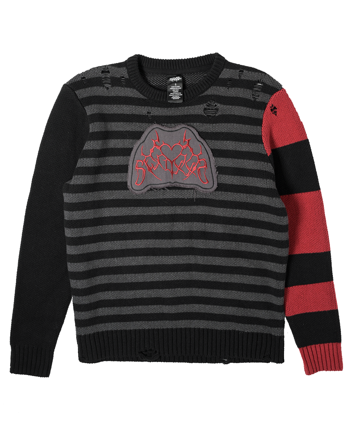 Cyber Heart Stripe Sweater