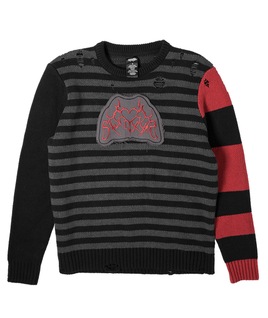 Cyber Heart Stripe Sweater